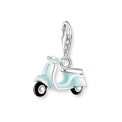 THOMAS SABO Charm-Anhänger türkiser Motorroller Silber 925 Sterlingsilber, Kaltemail THOMAS SABO Charm-Anhänger türkiser Motorroller Silber 925 Sterlingsilber, Kaltemail