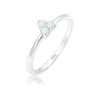 Elli Ring Damen Bandring Opal Kreis Geo Trio Trend in 925 Sterling Silber Elli Ring Damen Bandring Opal Kreis Geo Trio Trend in 925 Sterling Silber