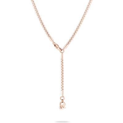 Echtzeit Halskette The Y-Sleek 56 cm, roségold Edelstahl-Kette im modernen Y-Design & 14 Karat Vergoldung wasserfester & hautfreundlicher Schmuck Geschenk für Damen Echtzeit Halskette The Y-Sleek 56 cm, roségold Edelstahl-Kette im modernen Y-Design & 14 Karat Vergoldung wasserfester & hautfreundlicher Schmuck Geschenk für Damen