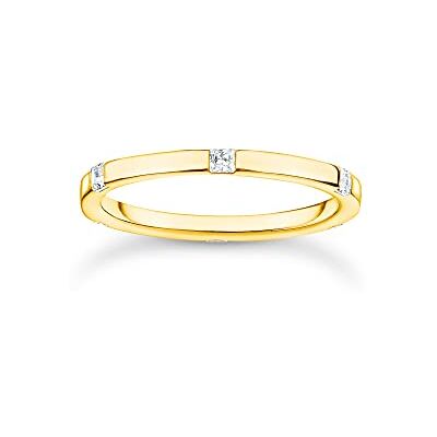 THOMAS SABO Ring mit weißen Steinen gold 925 Sterlingsilber, 750 Gelbgold Vergoldung THOMAS SABO Ring mit weißen Steinen gold 925 Sterlingsilber, 750 Gelbgold Vergoldung