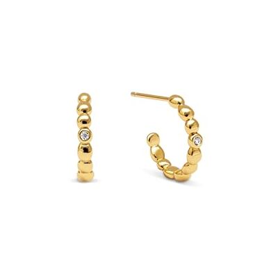 SINGULARU Creolen Pebble Spark. Messing mit 18Kt Vergoldung und Zirkonia. Schmuck für Damen SINGULARU Creolen Pebble Spark. Messing mit 18Kt Vergoldung und Zirkonia. Schmuck für Damen
