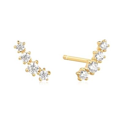 Ania Haie Damen Ohrstecker MISS TWINKLE aus 925 Sterling Silber 14k vergoldet, besetzt mit 8 Zirkonia, Größe 10,3 x 3,3 mm, inkl. Geschenkverpackung Ania Haie Damen Ohrstecker MISS TWINKLE aus 925 Sterling Silber 14k vergoldet, besetzt mit 8 Zirkonia, Größe 10,3 x 3,3 mm, inkl. Geschenkverpackung
