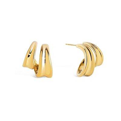 SINGULARU Aire Creolen. Edelstahl mit 18 Kt Vergoldeter Beschichtung. Schmuck für Damen. SINGULARU Aire Creolen. Edelstahl mit 18 Kt Vergoldeter Beschichtung. Schmuck für Damen.