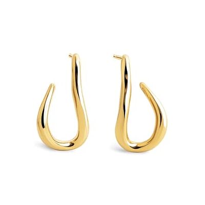 SINGULARU Organic Hook Creolen. Edelstahl mit 18 Kt Vergoldeter Beschichtung. Schmuck für Damen. SINGULARU Organic Hook Creolen. Edelstahl mit 18 Kt Vergoldeter Beschichtung. Schmuck für Damen.