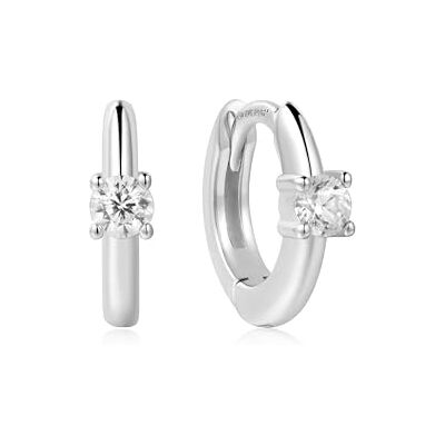 Ania Haie Damen Creolen Dusk Divas Solitaire Cubic Zirconia Mini Huggies aus 925 Sterling Silber, besetzt mit 2 Zirkonia, Größe: 6,5 x 1,2 mm, inkl. Geschenkverpackung Ania Haie Damen Creolen Dusk Divas Solitaire Cubic Zirconia Mini Huggies aus 925 Sterling Silber, besetzt mit 2 Zirkonia, Größe: 6,5 x 1,2 mm, inkl. Geschenkverpackung