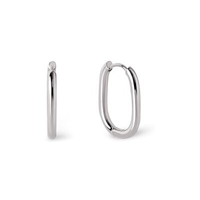 SINGULARU Bossa Creolen. Edelstahl mit silberfarbener Beschichtung. Schmuck für Damen. SINGULARU Bossa Creolen. Edelstahl mit silberfarbener Beschichtung. Schmuck für Damen.