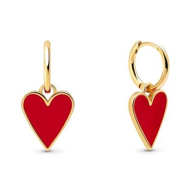SINGULARU Lovely Heart Ohrringe. Messing mit 18 Kt Vergoldeter Beschichtung. Schmuck für Damen. SINGULARU Lovely Heart Ohrringe. Messing mit 18 Kt Vergoldeter Beschichtung. Schmuck für Damen.