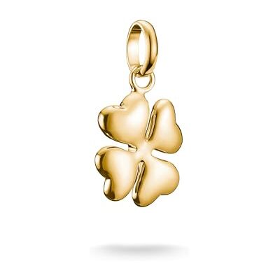 THOMAS SABO Charm-Anhänger Glücksklee in 3D Connect vergoldet 18k Vergoldung, Recyceltes 925 Silber THOMAS SABO Charm-Anhänger Glücksklee in 3D Connect vergoldet 18k Vergoldung, Recyceltes 925 Silber