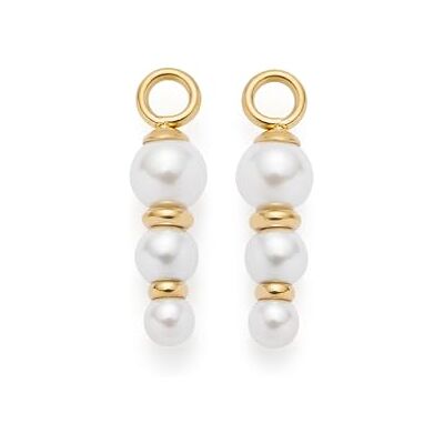 JEWELS BY LEONARDO Anhänger Beauty's Justine • 1 Paar Charms-Anhänger aus goldfarbenem Edelstahl • drei weiße Imitationsperlen im Größenverlauf • Schmuck Geschenk für Frauen • 025524 JEWELS BY LEONARDO Anhänger Beauty's Justine • 1 Paar Charms-Anhänger aus goldfarbenem Edelstahl • drei weiße Imitationsperlen im Größenverlauf • Schmuck Geschenk für Frauen • 025524