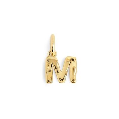 SINGULARU Organic Letter Charm. Sterlingsilber mit 18 Kt Vergoldeter Beschichtung. Schmuck für Damen. Buchstabe M. SINGULARU Organic Letter Charm. Sterlingsilber mit 18 Kt Vergoldeter Beschichtung. Schmuck für Damen. Buchstabe M.