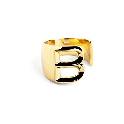 SINGULARU Personalisierter Signet Letter Ring. Messing mit 18 Kt Vergoldeter Beschichtung. Schmuck für Damen. Buchstabe B. SINGULARU Personalisierter Signet Letter Ring. Messing mit 18 Kt Vergoldeter Beschichtung. Schmuck für Damen. Buchstabe B.