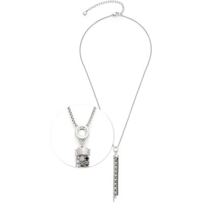 JEWELS BY LEONARDO Halskette Atura, kurze Kette aus silberfarbenem Edelstahl, klare und schwarze Zirkonia Steinchen auf drei beweglichen Strängen, 42-47 cm Länge, Schmuck Geschenk, 024316 JEWELS BY LEONARDO Halskette Atura, kurze Kette aus silberfarbenem Edelstahl, klare und schwarze Zirkonia Steinchen auf drei beweglichen Strängen, 42-47 cm Länge, Schmuck Geschenk, 024316