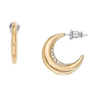Skagen Women's Stainless Steel Push Back Earrings Gebürstetes Gold,Length: 20MM, Width: 3.1MM Skagen Women's Stainless Steel Push Back Earrings Gebürstetes Gold,Length: 20MM, Width: 3.1MM