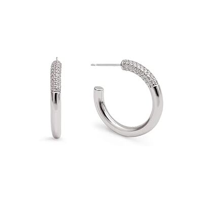SINGULARU Essenz Creolen Ohrringe. Messing mit Rhodium-Beschichtung und Zirkonia. Schmuck für Damen. SINGULARU Essenz Creolen Ohrringe. Messing mit Rhodium-Beschichtung und Zirkonia. Schmuck für Damen.
