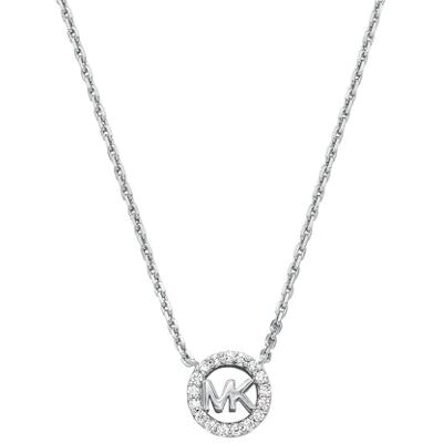 Michael Kors – Damen Premium Kors MK Halskette mit Logo-Anhänger aus Sterlingsilber, MKC1726CZ040 Michael Kors – Damen Premium Kors MK Halskette mit Logo-Anhänger aus Sterlingsilber, MKC1726CZ040
