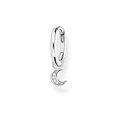 THOMAS SABO Einzel Creole mit Mond Anhänger 925 Sterling Silber CR708 THOMAS SABO Einzel Creole mit Mond Anhänger 925 Sterling Silber CR708