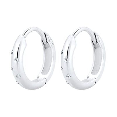 Elli DIAMONDS Earrings Women Creole with Diamonds (0.05 ct.) Sparkling in 925 Sterling Silver Elli DIAMONDS Earrings Women Creole with Diamonds (0.05 ct.) Sparkling in 925 Sterling Silver