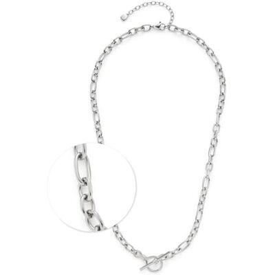 JEWELS BY LEONARDO Halskette Elisabeth • kurze Anker-Kette aus silberfarbenem Edelstahl • unterschiedlich geformte Ketten-Glieder • 45-50 cm Länge • Schmuck Geschenk für Frauen • 024847 JEWELS BY LEONARDO Halskette Elisabeth • kurze Anker-Kette aus silberfarbenem Edelstahl • unterschiedlich geformte Ketten-Glieder • 45-50 cm Länge • Schmuck Geschenk für Frauen • 024847