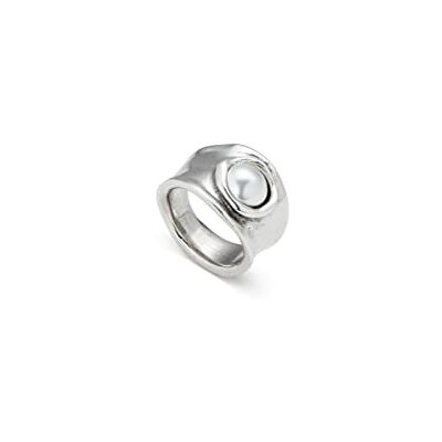 Uno de 50 Ring aus Metall, beschichtet mit Sterlingsilber und Perlenkristall Uno de 50 Ring aus Metall, beschichtet mit Sterlingsilber und Perlenkristall