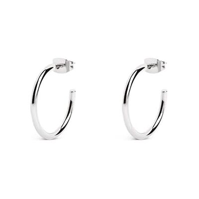 SINGULARU Ank Creolen. Messing mit Rhodium-Beschichtung. Schmuck für Damen. SINGULARU Ank Creolen. Messing mit Rhodium-Beschichtung. Schmuck für Damen.