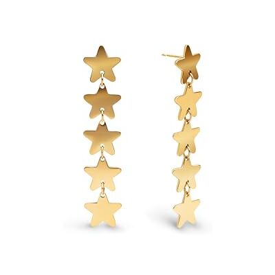 SINGULARU Five Stars Ohrringe. Edelstahl mit 18 Kt Vergoldeter Beschichtung. Schmuck für Damen. SINGULARU Five Stars Ohrringe. Edelstahl mit 18 Kt Vergoldeter Beschichtung. Schmuck für Damen.