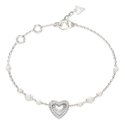 Guess Armband Beloved Heart & Pearls Chain Bracelet Rhodium silberfarben Guess Armband Beloved Heart & Pearls Chain Bracelet Rhodium silberfarben
