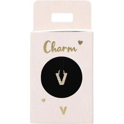 Depesche 11834-019 Charm Buchstabe V, vergoldeter Anhänger für Halsketten, Armband und Ohrringe, ideal als kleines Geschenk Depesche 11834-019 Charm Buchstabe V, vergoldeter Anhänger für Halsketten, Armband und Ohrringe, ideal als kleines Geschenk