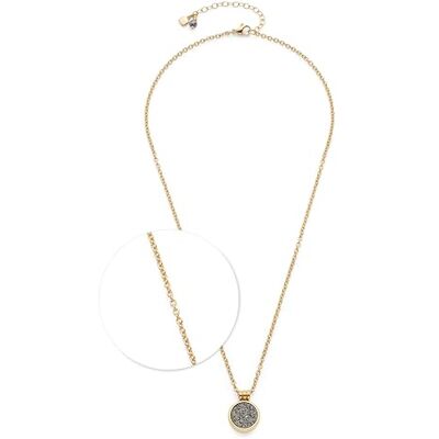JEWELS BY LEONARDO Halskette Odelle • Weitanker-Kette aus goldfarbenem Edelstahl • runder Anhänger mit funkelndem Achat-Stein • 45-50 cm Länge • Schmuck Geschenk für Frauen • 024938 JEWELS BY LEONARDO Halskette Odelle • Weitanker-Kette aus goldfarbenem Edelstahl • runder Anhänger mit funkelndem Achat-Stein • 45-50 cm Länge • Schmuck Geschenk für Frauen • 024938