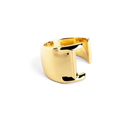 SINGULARU Personalisierter Signet Letter Ring. Messing mit 18 Kt Vergoldeter Beschichtung. Schmuck für Damen. Buchstabe I. SINGULARU Personalisierter Signet Letter Ring. Messing mit 18 Kt Vergoldeter Beschichtung. Schmuck für Damen. Buchstabe I.
