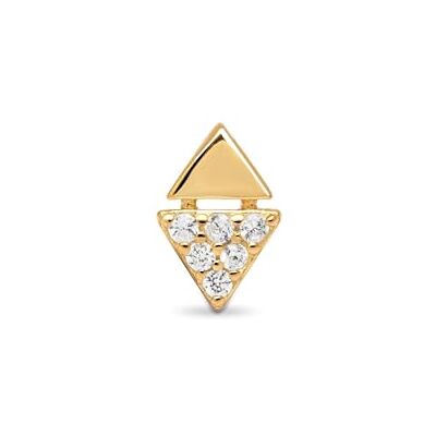 SINGULARU Einzelner Ohrring Egypt. Sterlingsilber mit 18 Kt Goldbeschichtung und Zirkonia. Schmuck für Damen SINGULARU Einzelner Ohrring Egypt. Sterlingsilber mit 18 Kt Goldbeschichtung und Zirkonia. Schmuck für Damen