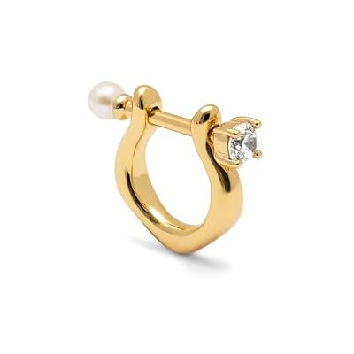 SINGULARU Einzelner Ohrring Perla und Spark. Messing mit 18K vergoldung und Perle. Schmuck für Damen. SINGULARU Einzelner Ohrring Perla und Spark. Messing mit 18K vergoldung und Perle. Schmuck für Damen.