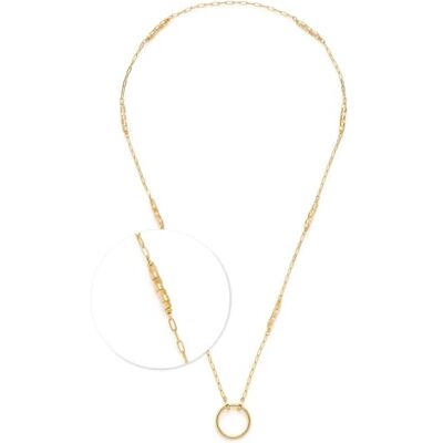 JEWELS BY LEONARDO Halskette Clip & Mix Caronna • lange Paperclip-Kette aus goldfarbenem Edelstahl • aufgereihte Perlmut- und Edelstahlelemente • 70-72,4 cm Länge • Geschenk für Frauen • 024917 JEWELS BY LEONARDO Halskette Clip & Mix Caronna • lange Paperclip-Kette aus goldfarbenem Edelstahl • aufgereihte Perlmut- und Edelstahlelemente • 70-72,4 cm Länge • Geschenk für Frauen • 024917