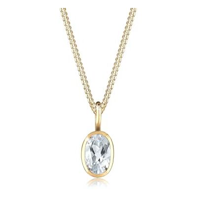 Elli PREMIUM Halskette Damen Basic Geo Oval Topas Edelstein 585 Gelbgold Elli PREMIUM Halskette Damen Basic Geo Oval Topas Edelstein 585 Gelbgold