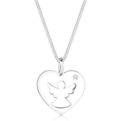 DIAMORE Elli DIAMONDS Halskette Damen Herz Schutzengel Diamant (0.03 ct.) in 925 Sterling Silber DIAMORE Elli DIAMONDS Halskette Damen Herz Schutzengel Diamant (0.03 ct.) in 925 Sterling Silber