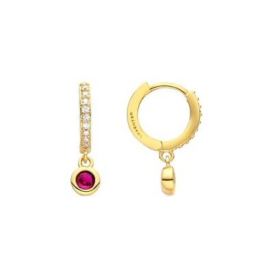 LUXENTER Pendientes de Circonita Rubí acabados en oro amarillo de 18K Warlah LUXENTER Pendientes de Circonita Rubí acabados en oro amarillo de 18K Warlah