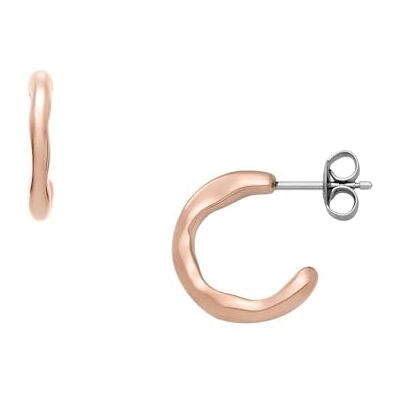 Skagen Women's Stainless Steel Push Back Earrings Rose Gold Tone mit Stein,6.6Lx6.6Wx2.5Hcm Skagen Women's Stainless Steel Push Back Earrings Rose Gold Tone mit Stein,6.6Lx6.6Wx2.5Hcm
