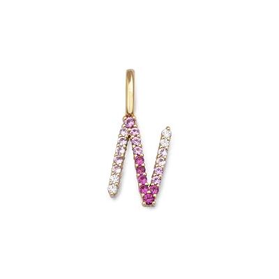 SINGULARU Letter Spark Sakura Charm. Sterlingsilber mit 18 Kt Vergoldeter Beschichtung und Zirkonia. Schmuck für Damen. Buchstabe N. SINGULARU Letter Spark Sakura Charm. Sterlingsilber mit 18 Kt Vergoldeter Beschichtung und Zirkonia. Schmuck für Damen. Buchstabe N.
