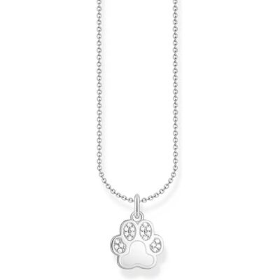 THOMAS SABO Kette mit Pfoten-Anhänger und weißen Steinen Silber 925 Sterlingsilber THOMAS SABO Kette mit Pfoten-Anhänger und weißen Steinen Silber 925 Sterlingsilber