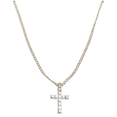 Urban Classics Diamond Cross Necklace gold one size Urban Classics Diamond Cross Necklace gold one size