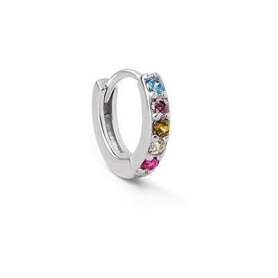 SINGULARU Einzelner Creolen-Ohrring Cleo M Colors. Sterlingsilber mit Rhodium-Beschichtung. Schmuck für Damen SINGULARU Einzelner Creolen-Ohrring Cleo M Colors. Sterlingsilber mit Rhodium-Beschichtung. Schmuck für Damen