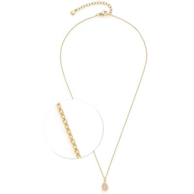JEWELS BY LEONARDO Halskette Ciao Rosy • kurze Spiegelanker-Kette aus goldfarbenem Edelstahl • tropfenförmiger Anhänger in zartem rose • 42-47 cm Länge • Schmuck Geschenk für Frauen • 024971 JEWELS BY LEONARDO Halskette Ciao Rosy • kurze Spiegelanker-Kette aus goldfarbenem Edelstahl • tropfenförmiger Anhänger in zartem rose • 42-47 cm Länge • Schmuck Geschenk für Frauen • 024971