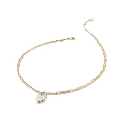 Guess Halskette JUBN04208JWYGRHT-U Halskette Herz Edelstahl, Silber, Kein Edelstein Guess Halskette JUBN04208JWYGRHT-U Halskette Herz Edelstahl, Silber, Kein Edelstein