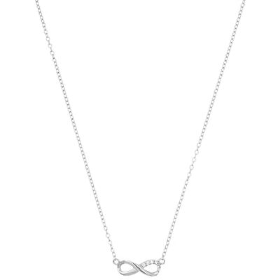 TOM TAILOR Kette mit Anhänger für Damen, Sterling Silber 925, mit Zirkonia, 42+3 cm, silber, Infinity, Geschenkidee, Halsschmuck, Damenschmuck, 2100583 TOM TAILOR Kette mit Anhänger für Damen, Sterling Silber 925, mit Zirkonia, 42+3 cm, silber, Infinity, Geschenkidee, Halsschmuck, Damenschmuck, 2100583