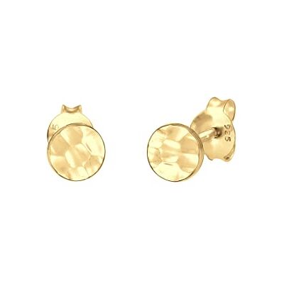 Elli Ohrringe Damen Ohrstecker Kreis Gehämmert Organic in 925 Sterling Silber Vergoldet Elli Ohrringe Damen Ohrstecker Kreis Gehämmert Organic in 925 Sterling Silber Vergoldet
