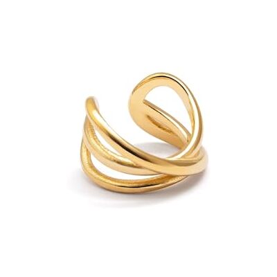 SINGULARU Einzelner Ohrring Ear Cuff Triple Cross. Messing mit 18Kt Goldbeschichtung. Schmuck für Damen SINGULARU Einzelner Ohrring Ear Cuff Triple Cross. Messing mit 18Kt Goldbeschichtung. Schmuck für Damen