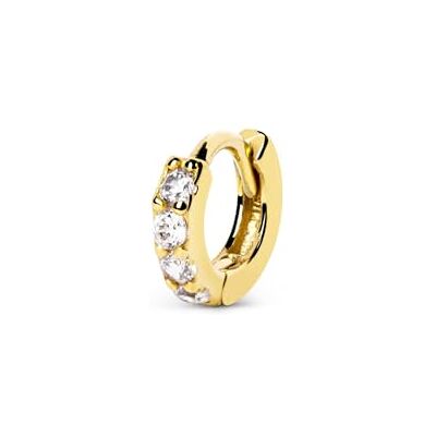 SINGULARU Einzelner Creolen-Ohrring Cleo S. Sterlingsilber mit 18 kt Goldbeschichtung. Schmuck für Damen. SINGULARU Einzelner Creolen-Ohrring Cleo S. Sterlingsilber mit 18 kt Goldbeschichtung. Schmuck für Damen.