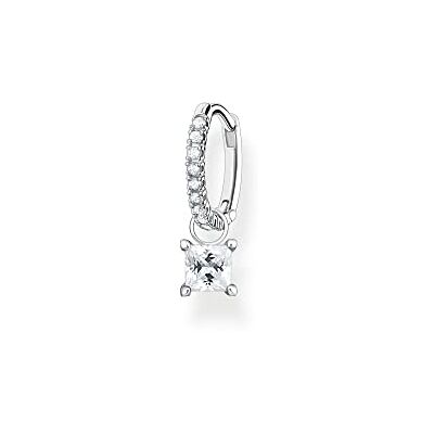THOMAS SABO Einzel Creole mit weißen Steinen silber 925 Sterlingsilber THOMAS SABO Einzel Creole mit weißen Steinen silber 925 Sterlingsilber