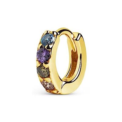 SINGULARU Einzelner Creolen-Ohrring Cleo S Colors. Sterlingsilber mit 18 kt Goldbeschichtung. Schmuck für Damen SINGULARU Einzelner Creolen-Ohrring Cleo S Colors. Sterlingsilber mit 18 kt Goldbeschichtung. Schmuck für Damen