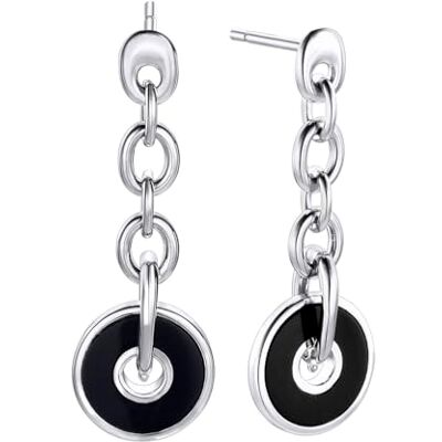 Duran Exquse Durán Exquse Balance-Ohrringe, Onyx, Silber, Mediano, Sterling Silber Silber, Onyx Duran Exquse Durán Exquse Balance-Ohrringe, Onyx, Silber, Mediano, Sterling Silber Silber, Onyx
