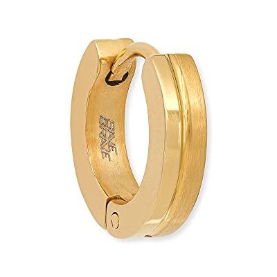 SAVE BRAVE India Herren Ohrring aus vergoldetem Edelstahl Clipverschluss Größe: 13,5 mm ohne Nickel und Blei inkl. Schmuckverpackung SAVE BRAVE India Herren Ohrring aus vergoldetem Edelstahl Clipverschluss Größe: 13,5 mm ohne Nickel und Blei inkl. Schmuckverpackung